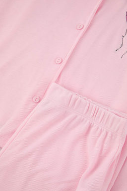 Pembe Kalp Bask?l? Fitilli Orme Pijama Tak?m? THMAW26PT00155 - Trendyolmilla фото 7