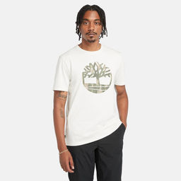 Мужская футболка Timberland T-Shirt Kennebec River Camo Tree Logo Regular белая