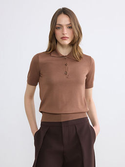 Polo Yaka Kad?n Triko Kazak