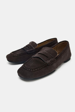 SPLIT SUEDE LOAFERS