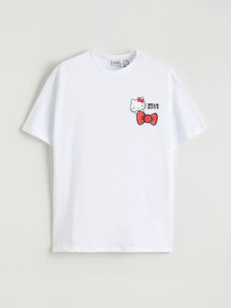 Bisiklet Yaka Hello Kitty Bask?l? K?z ?ocuk Ti??rt