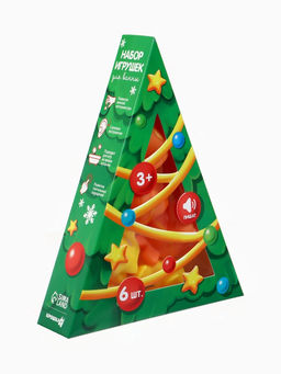 Новогодний набор резиновых игрушек для ванны, 6 шт., с пищалкой, Крошка Я