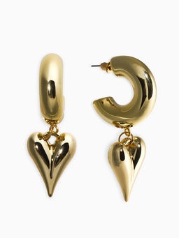 Серьги "Новый стиль", сердечки, цвет золото d2,5см