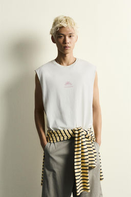 CAMISETA TANK ESTAMPADO LAVADO / Blanco roto - Zara фото 2