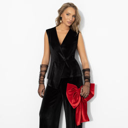 Жилет бархатный, Стильный лидер (чёрный бархат) - Charutti фото 6