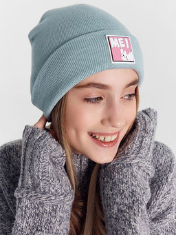 Шапка детская мятная с нашивкой - Mark formelle фото 8