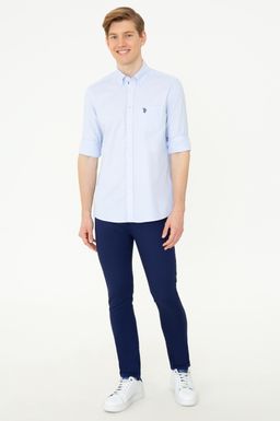 U. S. Polo Assn Мужская голубая рубашка с длинным рукавом - U.s. polo assn фото 5