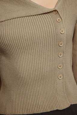Bej Merserize Gorunumlu Premium Iplik/Ozel Iplik Fitted/Vucudu Saran Triko H?rka TWOAW25HI00254