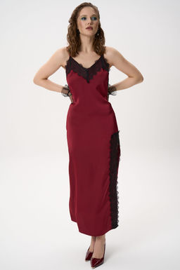 Платье  сорочка (бордовый)