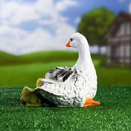 Садовая фигура из полистоуна «Утка с утёнком», 20×15×23 см