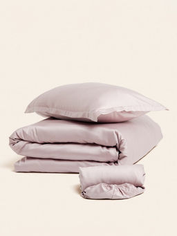 Простыня на резинке 2-спальная SL Home Tencel, 160×200+30 см, тенсель, пудровая