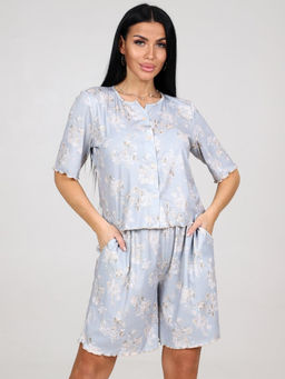 429 ДОМАШНИЙ КОСТЮМ ЖЕНСКИЙ (шорты) (Голубой)
