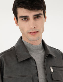 Lacivert Deri Ceket - Pierre cardin фото 2
