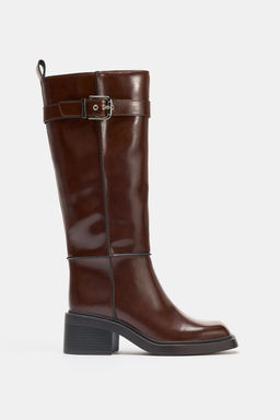 CONTRAST TOPSTITCH KNEE-HIGH BOOTS - Zara фото 7