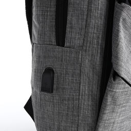 Рюкзак 29,5*12*43, отд на молнии, 2 н/к, 2 б/к, USB, черный/серый - Simaland фото 4