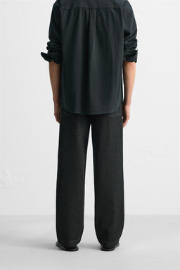 RELAXED FIT JEANS WITH FRAYED SEAMS - Zara фото 3