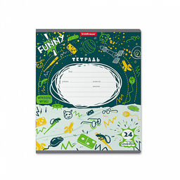 Цена за 10 шт. Тетрадь школьная ученическая ErichKrause Cosmic Trash, 24 листа, линейка (в плёнке по 10 шт.)_MIX-PACK