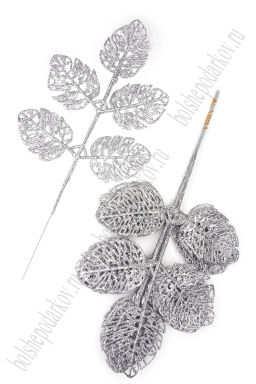 Ветки с глиттером 37*17 см (10 шт) SF-8026, серебро