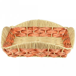 Корзина-сухарница плетеная Береста 28,5х28,5см h7,5см, полипропилен, карамельный, ажурный край, металлический каркас, форма квадратная (Китай) - Домашняя мода фото 2