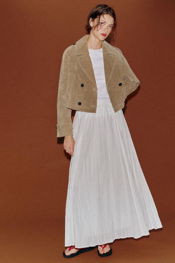 FALDA MIDI CINTUR?N / Blanco - Zara фото 6