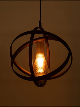 Светильник «Орбиталь» 1×40 Вт, Е27, 33×33×33(+100)см, чёрный/бронза/медь