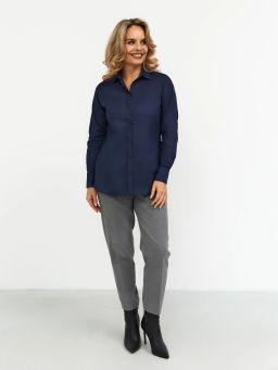 Блузка женская дл. рук. T-lab TL-B-002V-синий.стрейч  фото 4