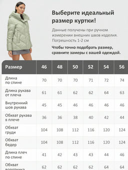 Куртка зимняя женская из овчина стильная и модная салатового цвета 7348Sl