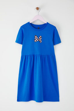 Pembe K?z Cocuk %100 Pamuk Kurdele Bask?l? K?sa Kol Mini Orme Elbise TKDSS25EL00086 - Trendyolmilla фото 4