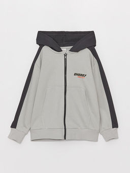 Rahat Kal?p Kap??onlu Erkek ?ocuk Fermuarl? Sweatshirt