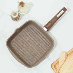 Сковорода-гриль квадр.24*24 АП Гранит brown со съемной ручкой и стекл. крышкой арт.С064806 /Мечта/  фото 19