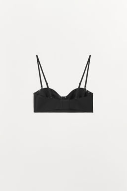 SUJETADOR AROS CON POLIAMIDA / Negro