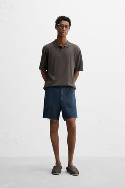 COTTON-BLEND KNIT POLO SHIRT - Zara фото 9