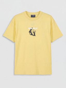 Bisiklet Yaka Bask?l? Erkek ?ocuk Ti??rt