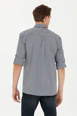 Мужская темно-синяя рубашка с длинным рукавом - U.s. polo assn фото 5