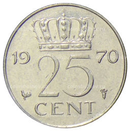 25 центов 1970 года Нидерланды