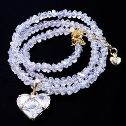 Бусы с сердечком чокер граненные из искуственного Хрусталя