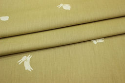 Сатин Зайка с бантиком цв.бежево-желтый, СОРТ2, ш.2.35м, хлопок-100%, 110гр/м.кв - Купава фото 5