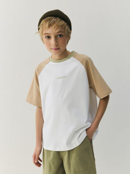 Футболка Колор блок Тофу/Песок 7+ - Bungly фото 3