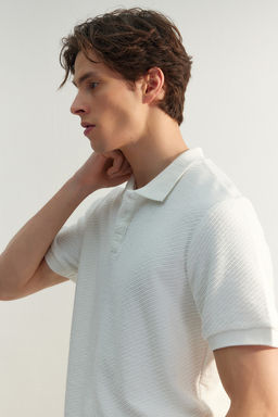 TRENDYOL MAN Beyaz Regular/Normal Kesim K?sa Kol Dokulu Dugmeli Polo Yaka T-shirt TMNSS23PO00018 - Trendyolmilla фото 11