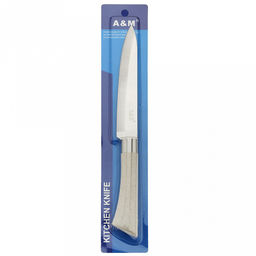 Мрамор Нож кухонный 125мм из нержавеющей стали, пластмассовая ручка, цвета в ассортименте: бежевый, коралловый, в блистере (Китай) - Домашняя мода фото 3