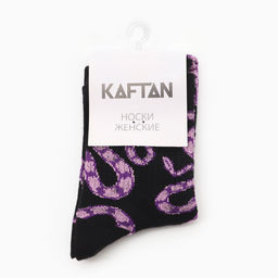 Носки женские новогодние KAFTAN Pink snake размер 36-39 (23-25 см), цвет черный