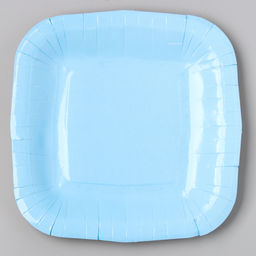 Цена за 10 шт. Тарелка бумажная квадратная, голубая,квадратная, 16,5х16,5 см