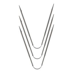 Спицы GAMMA чулочные гибкие KNF-3 сталь d 3.5 мм 21 см 3 шт под никель  фото 3