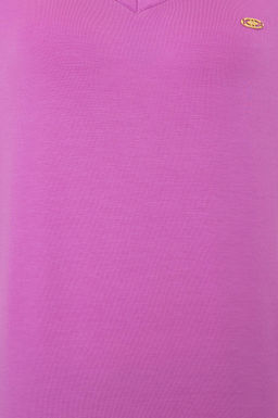 Женская фиолетовая футболка с V-образным вырезом Basic - U.s. polo assn фото 18