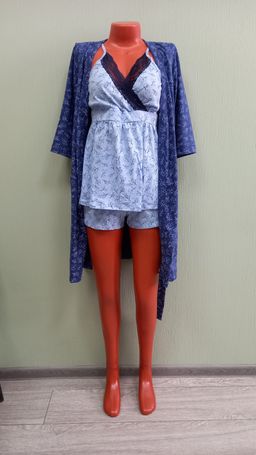 Пеньюар К-1728 (Халат, майка и шортики)