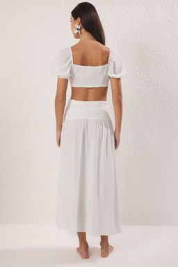 Siyah Dokuma Aksesuarl? Y?rtmacl? Bluz Etek Plaj Tak?m TBESS24AU00036 - Trendyolmilla фото 12