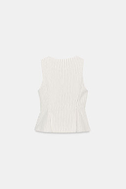 CHALECO RAYAS PEPLUM / Crudo / Negro - Zara фото 7