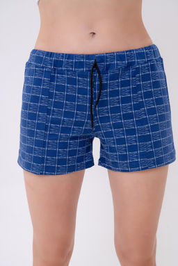 Шорты женские из кулирки Молодежные квадрат на синем - Амадэль фото 2