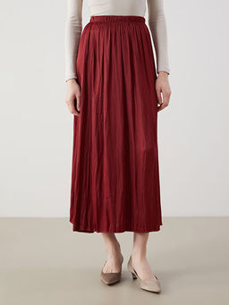 Beli Lastikli Saten Kad?n Etek