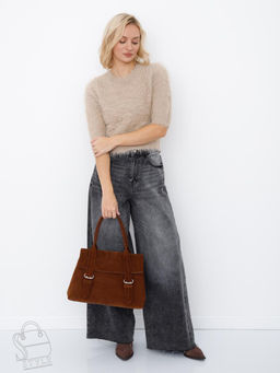 Сумка женская кожаная 1092M brown Polina&Eiterou